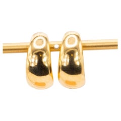 18k Yellow Gold Hinged Hoop Huggie Earrings