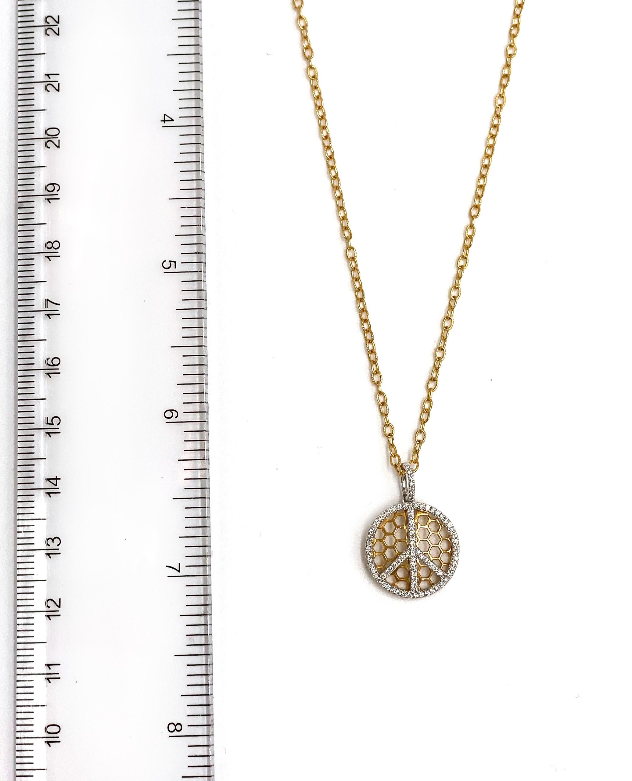 Contemporaneo Collana Honeycomb Peace in oro giallo 18K in vendita