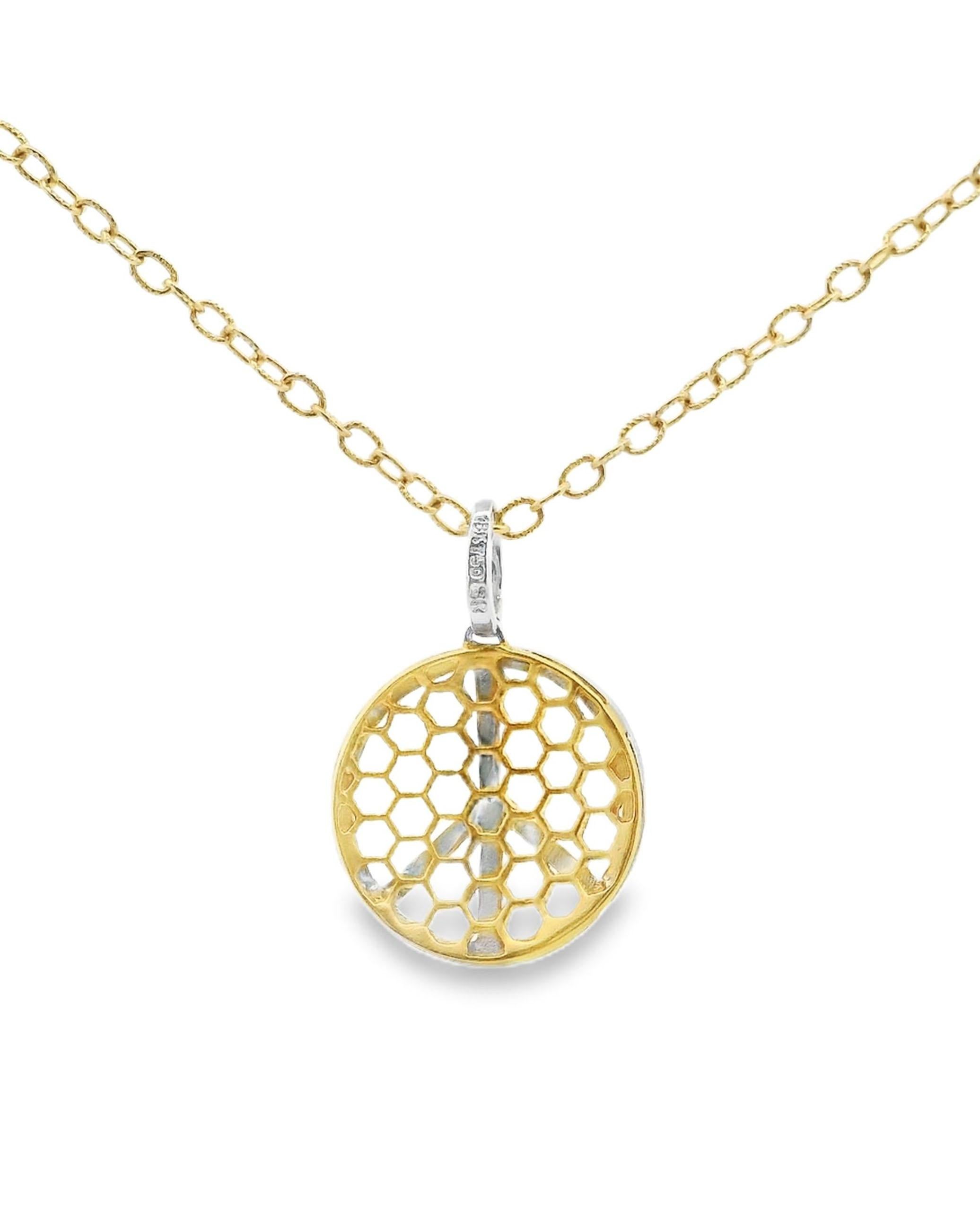 Collana Honeycomb Peace in oro giallo 18K In condizioni Nuovo in vendita a Old Tappan, NJ