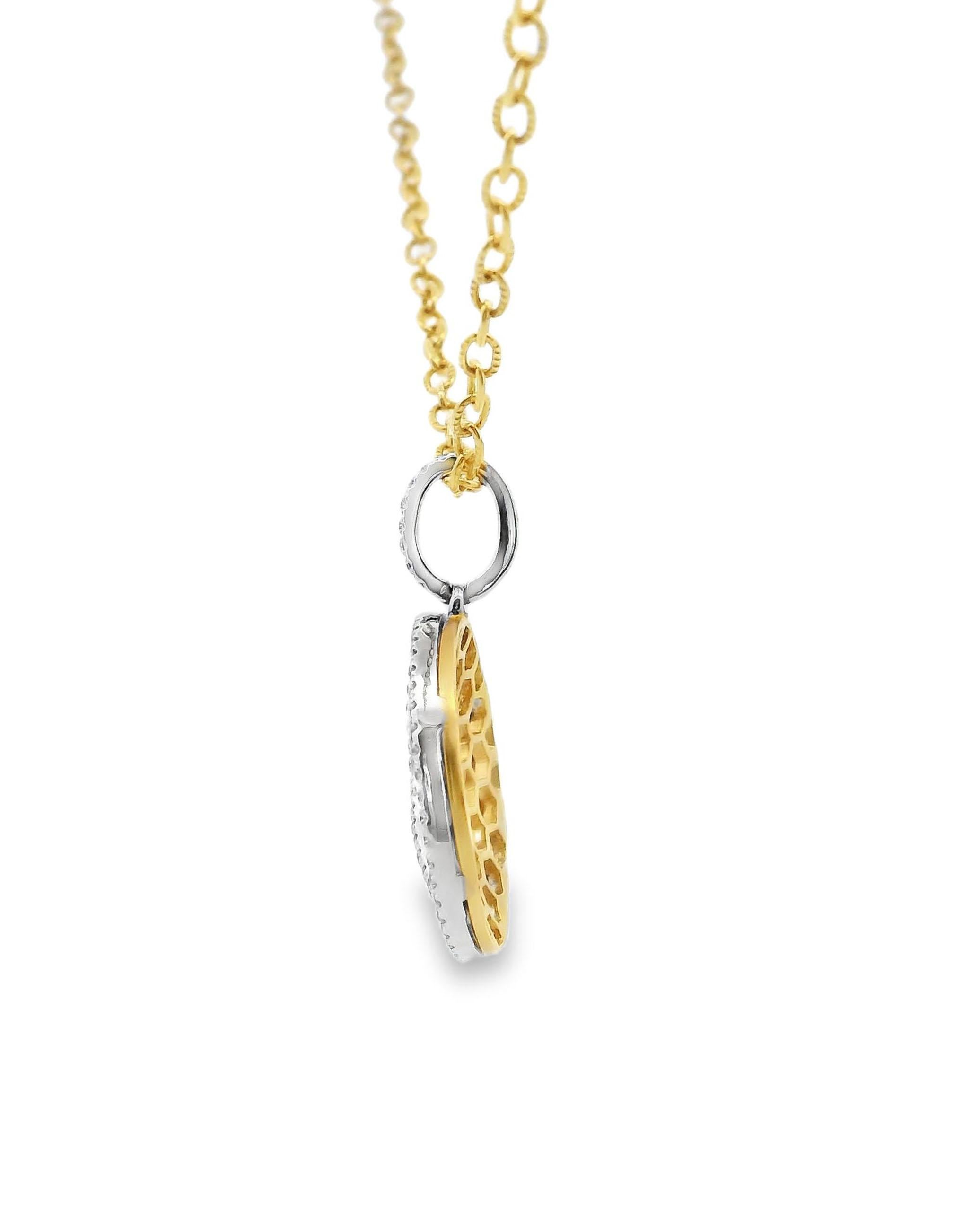 Donna Collana Honeycomb Peace in oro giallo 18K in vendita