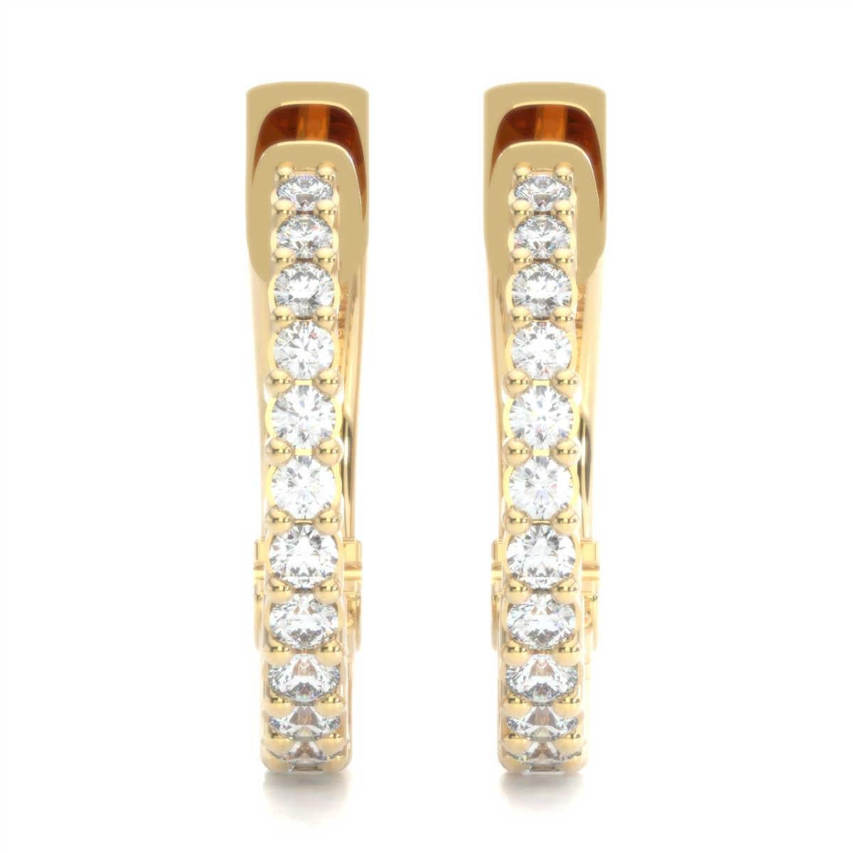 1 carat diamond hoop earrings