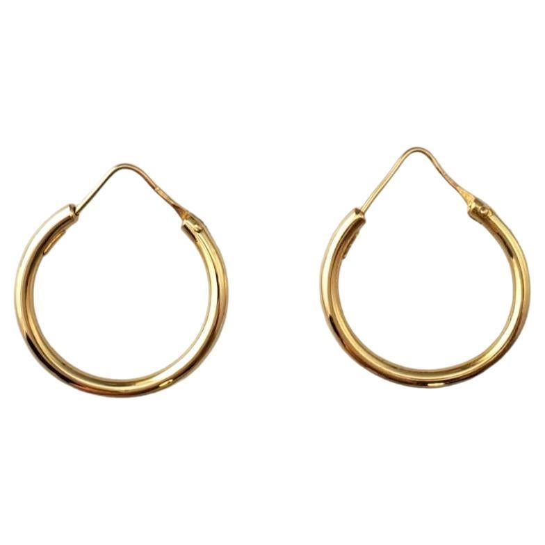 18K Yellow Gold Hoop Earrings #17188 For Sale