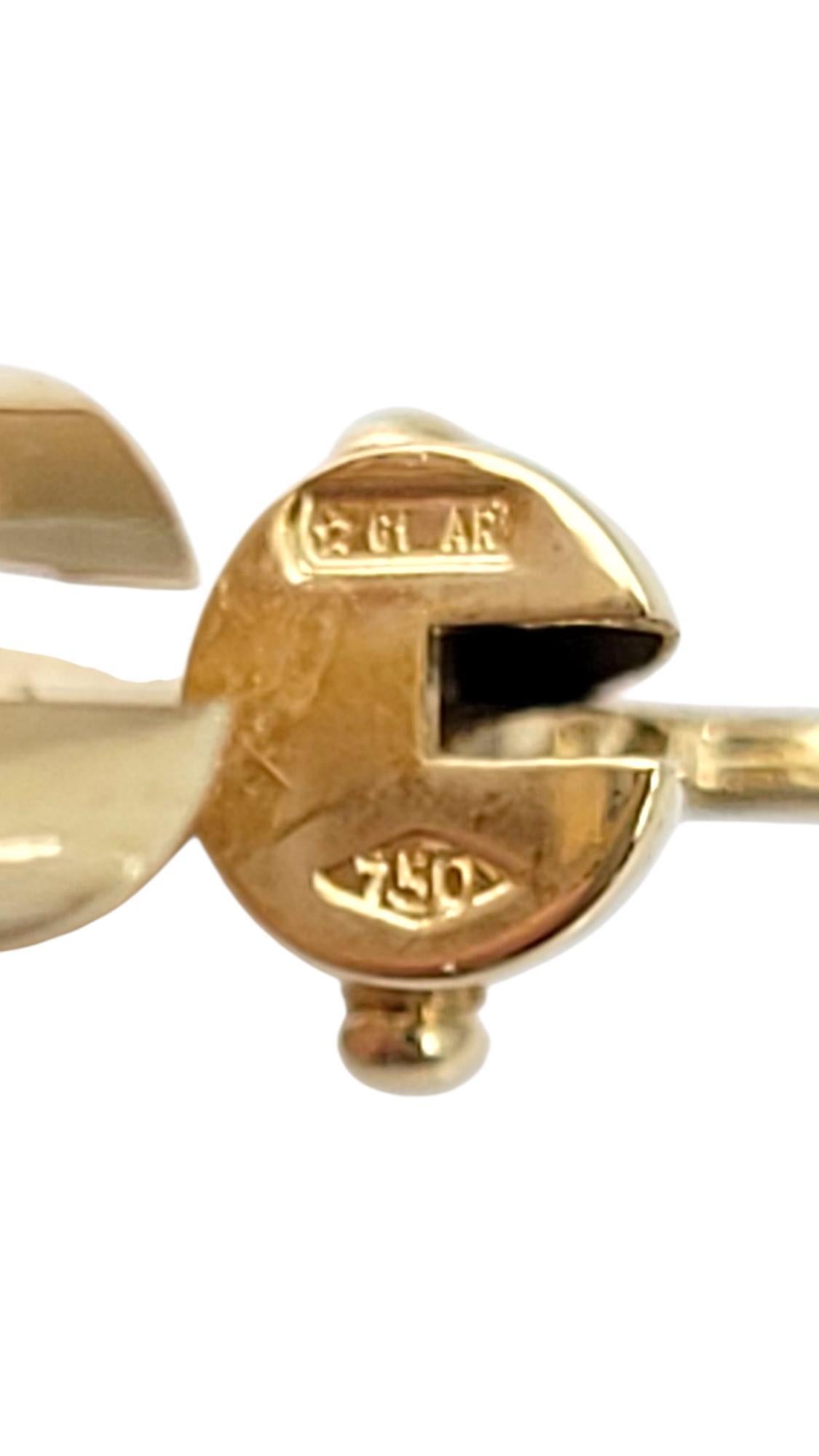 18K Yellow Gold Hoop Earrings #21738 Pour femmes en vente
