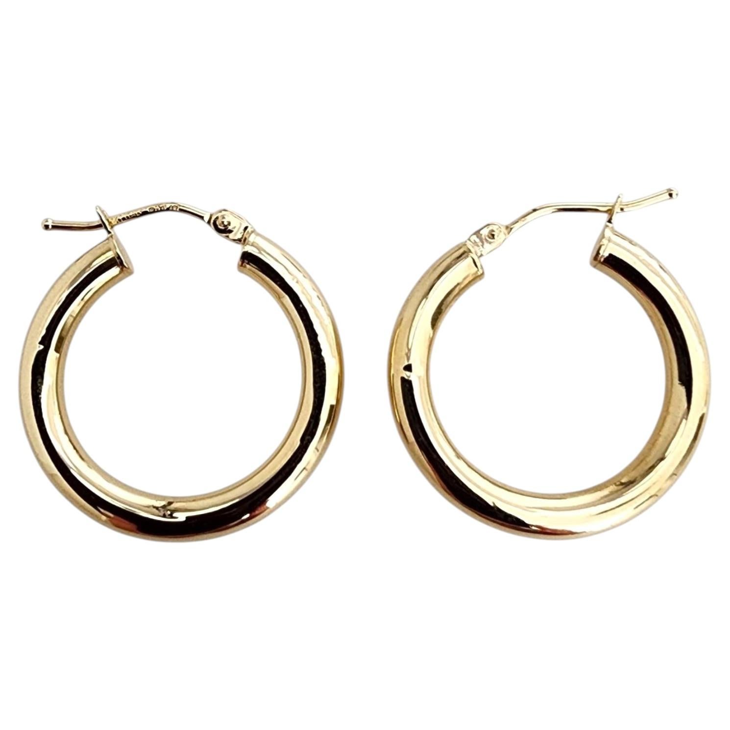 18K Yellow Gold Hoop Earrings #25537