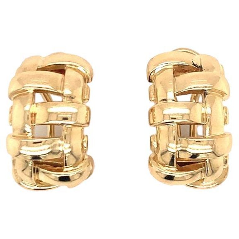 18k Yellow Gold Hoop Earrings by Tiffany and Co., circa 2002 For Sale ...