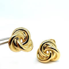 18K Yellow Gold Hoop Earrings with Charms