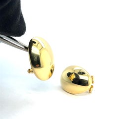 18K Yellow Gold Hoop Earrings with Dangle Charms