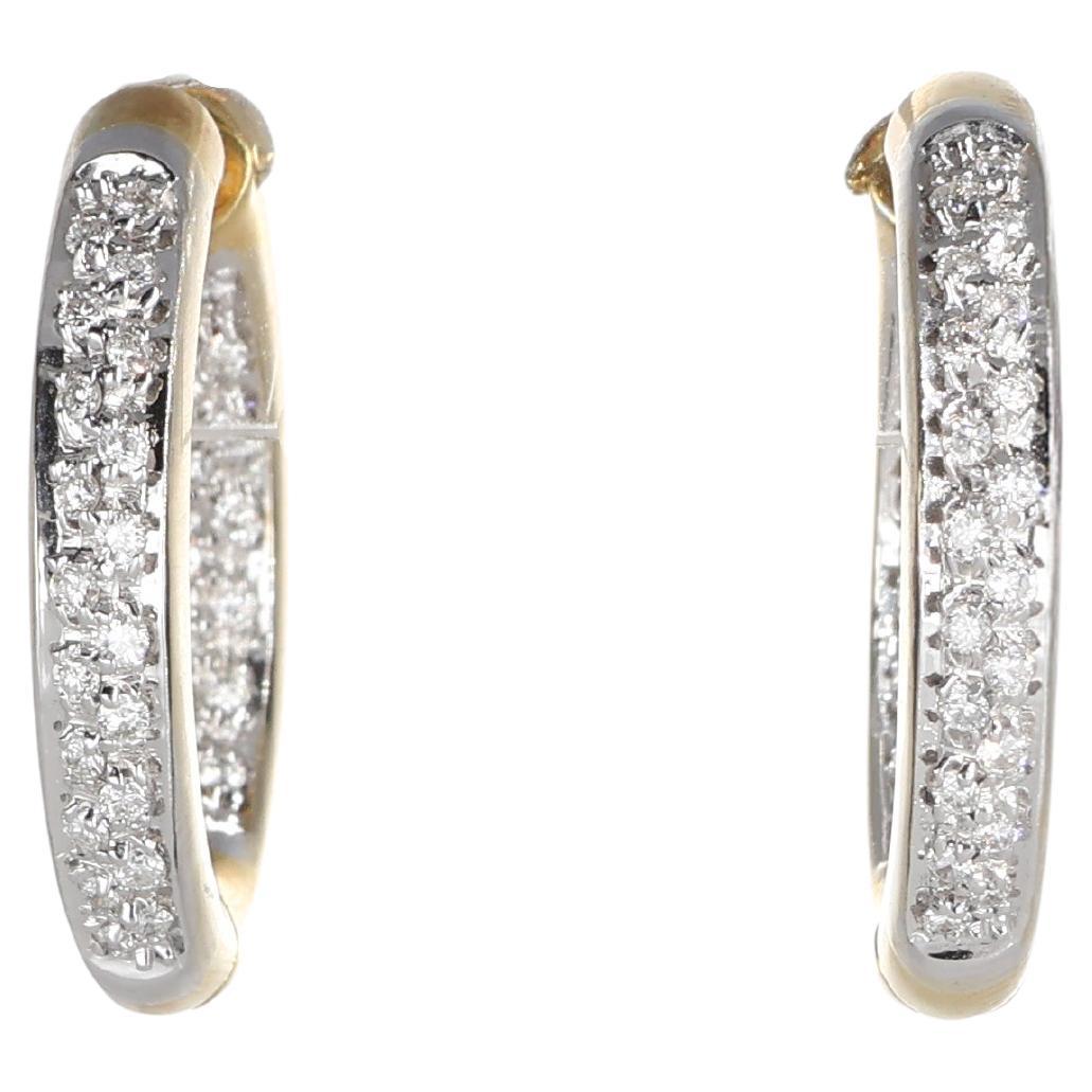 Ohrringe aus 18K Gelbgold mit innenliegendem Diamantpavé