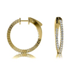 18 Karat Yellow Gold Hoop Insideout Diamond Earrings '4/5 Carat'