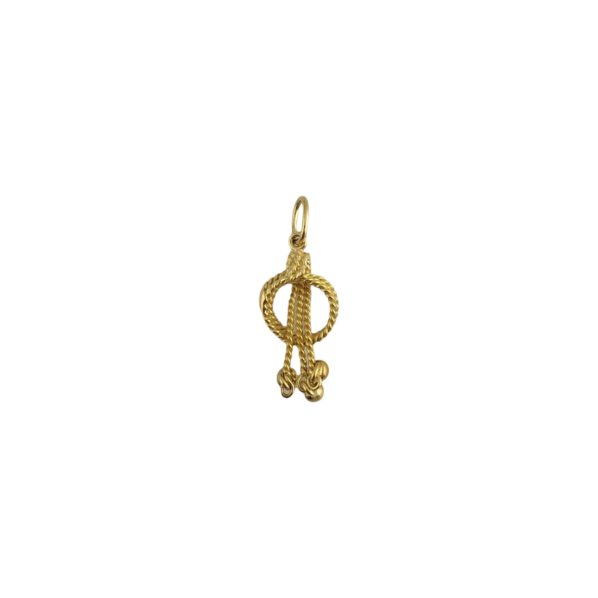 18K Yellow Gold Horse Rope Charm #11556 In Good Condition For Sale In Washington Depot, CT