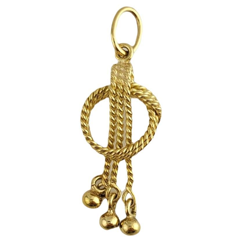 18K Yellow Gold Horse Rope Charm #11556 For Sale