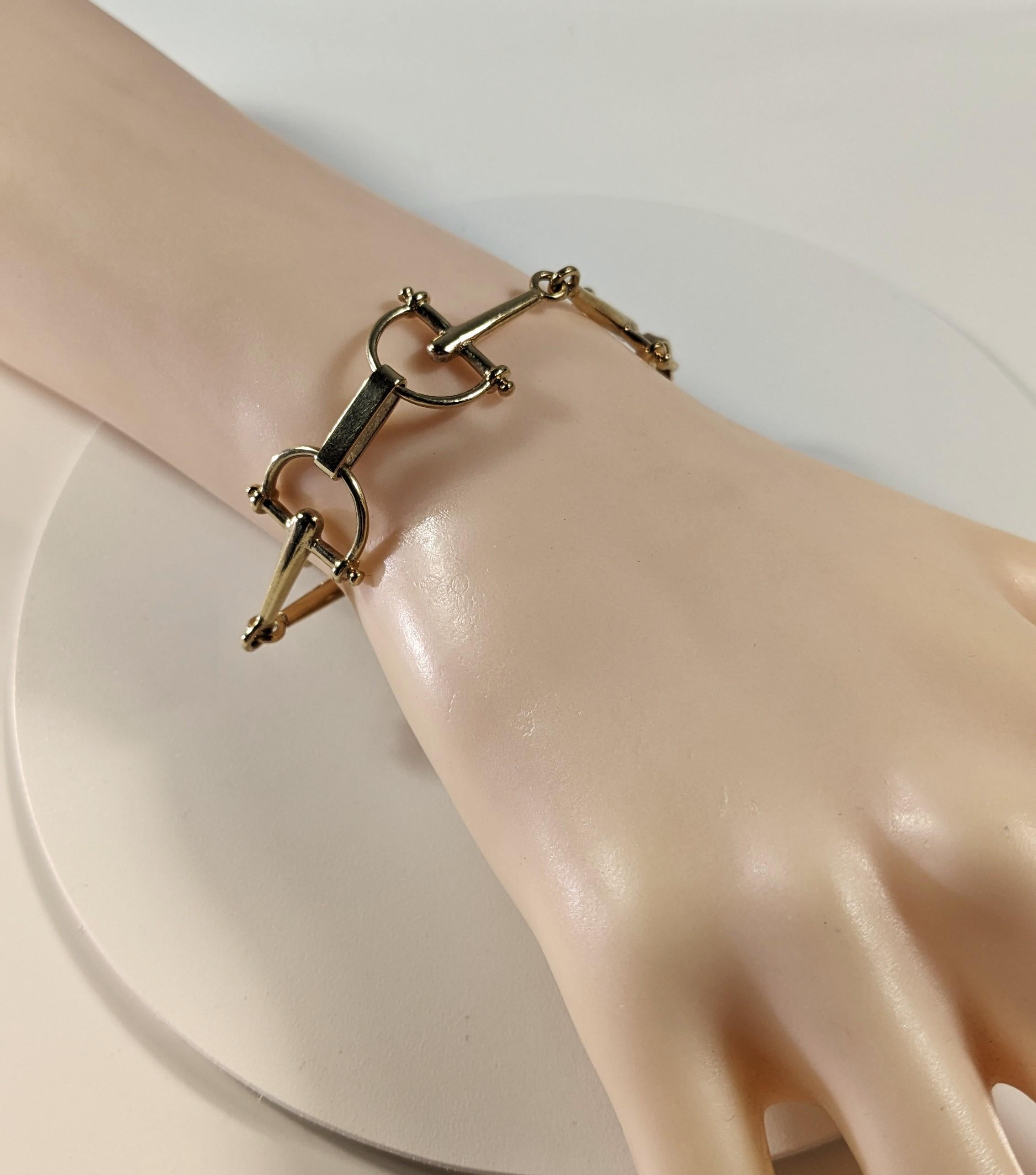 18 Karat Gelbgold Pferd schnaffle Bit Armband Damen