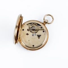 18K Yellow Gold Hunter-Case Swiss Pocket Watch 1880 Guye aux Perrieres