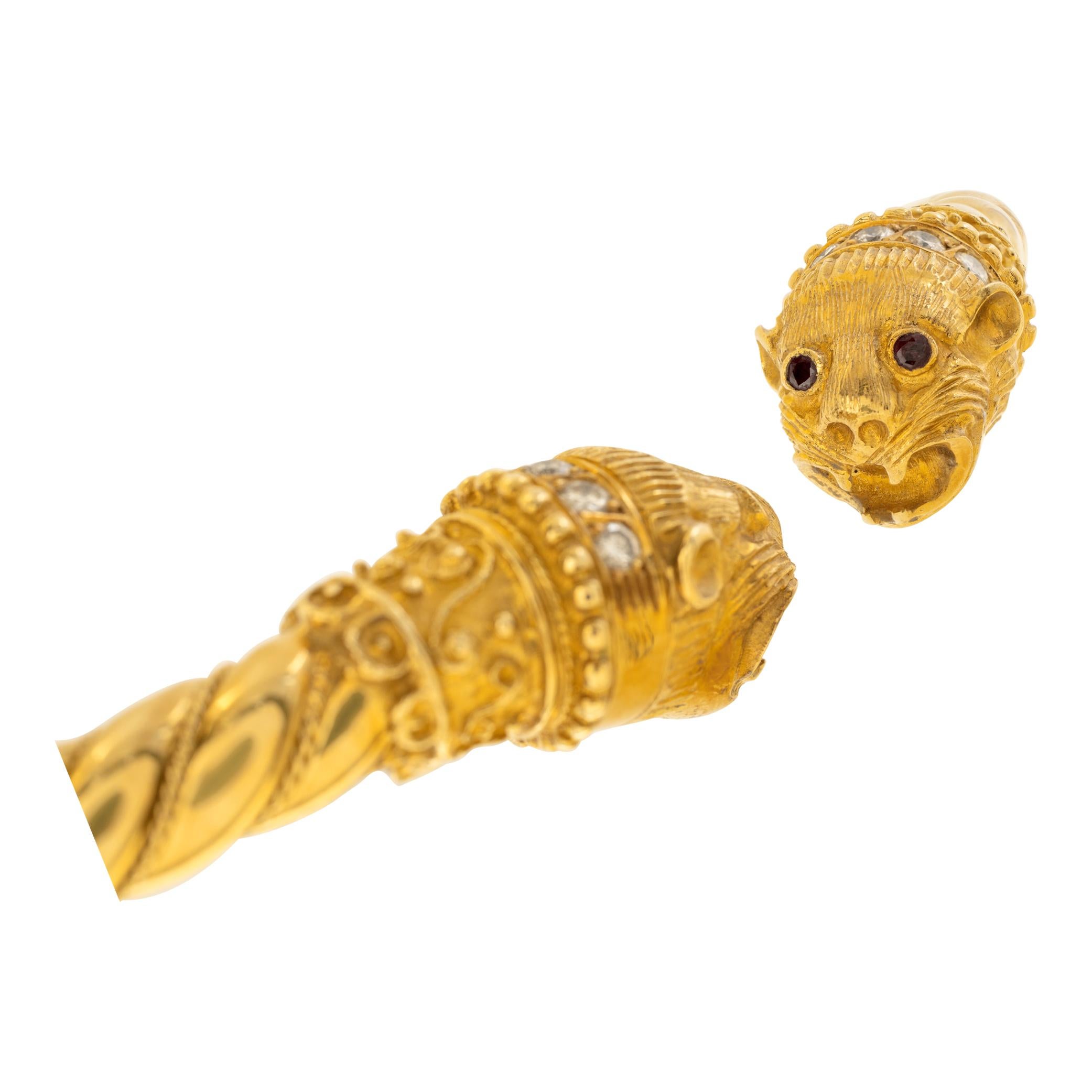 18k Yellow Gold Ilias Lalaouinis For Zolotas Chimera Heads Torque Necklace 3