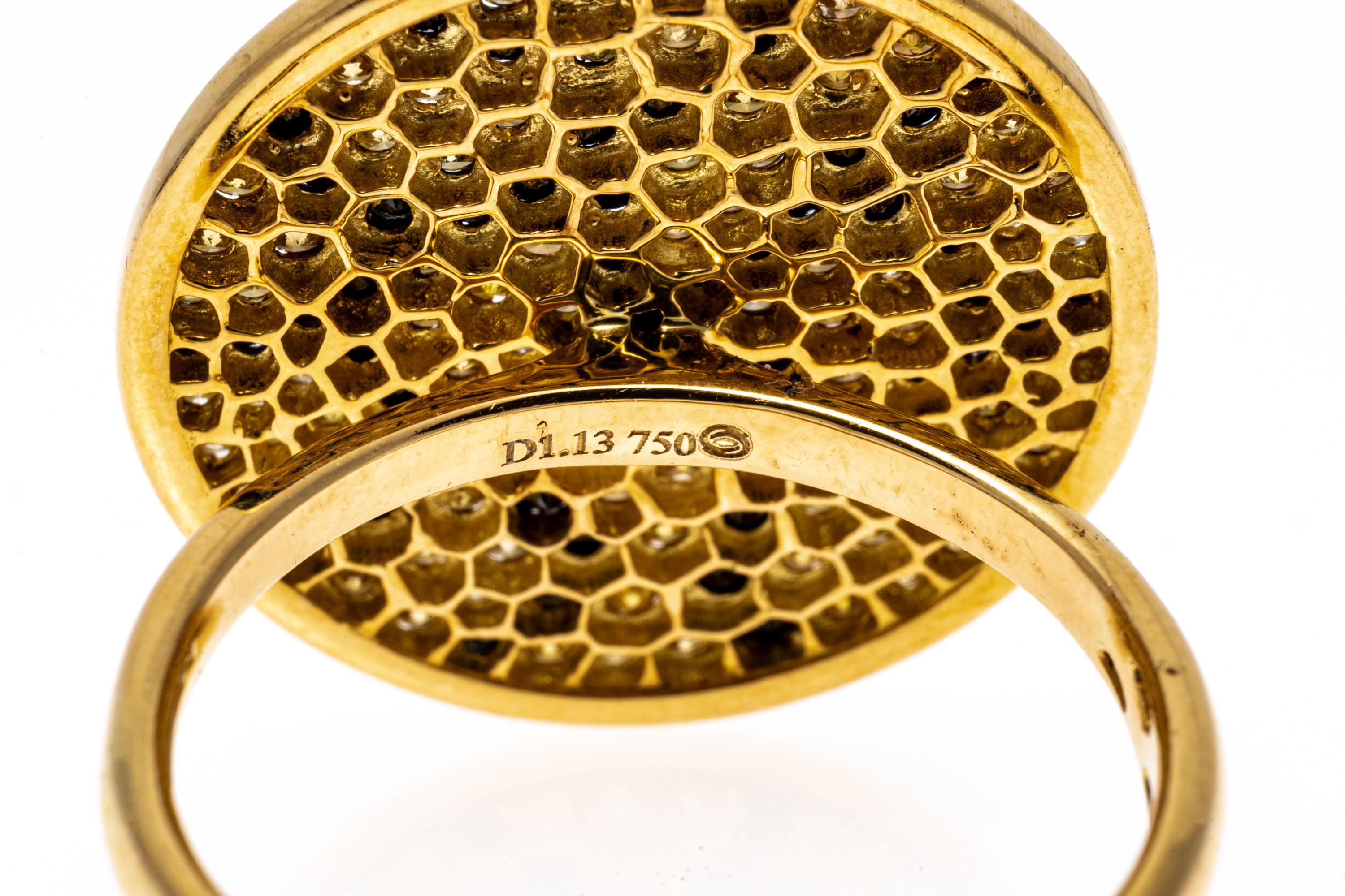 18k Yellow Gold Impactful Leopard Print Pave Diamond Ring, 1.13 TCW In Excellent Condition For Sale In Fairfield, CT