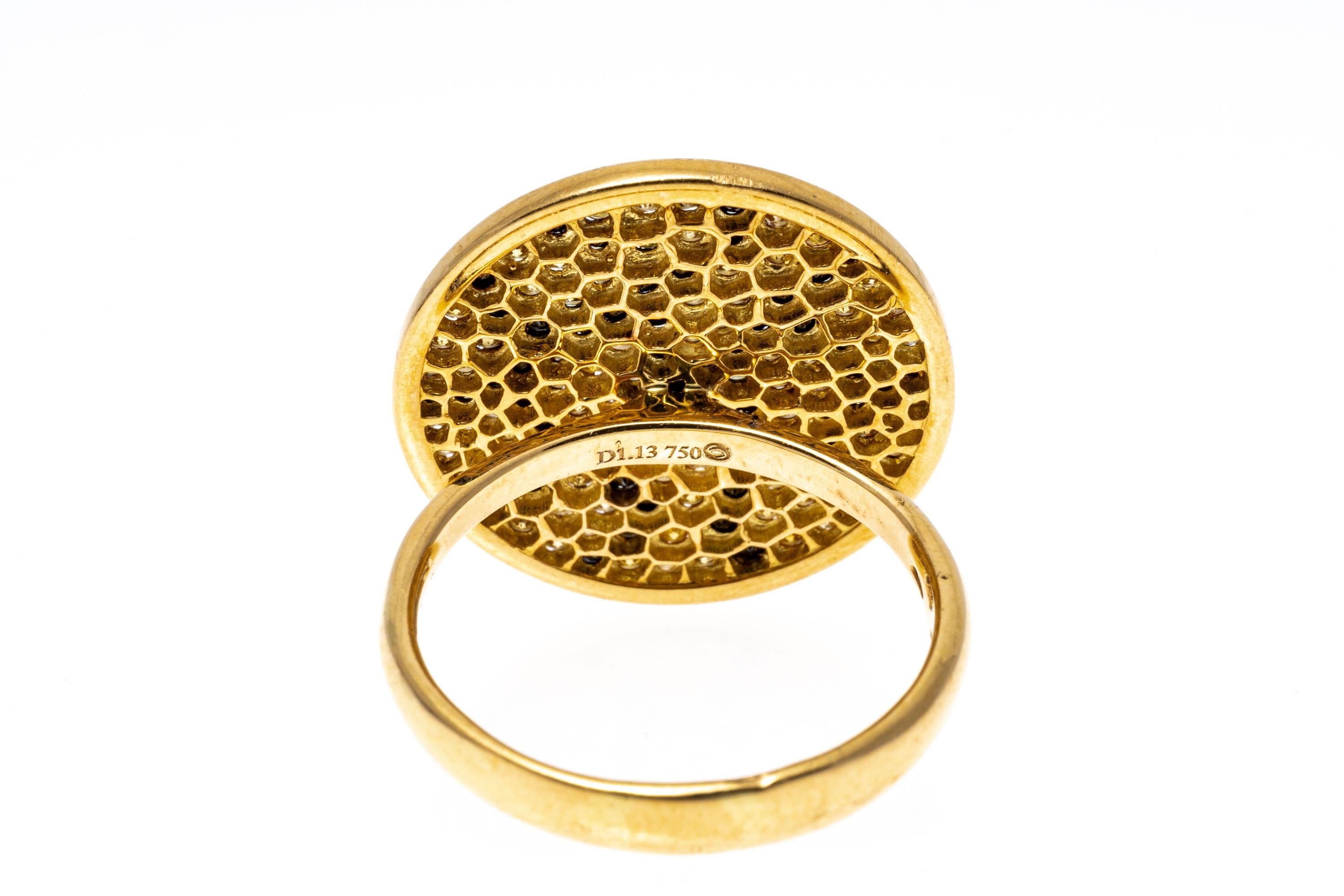 18k Yellow Gold Impactful Leopard Print Pave Diamond Ring, 1.13 TCW For Sale 2
