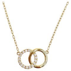 18K Yellow Gold Interlocking Circle Necklace