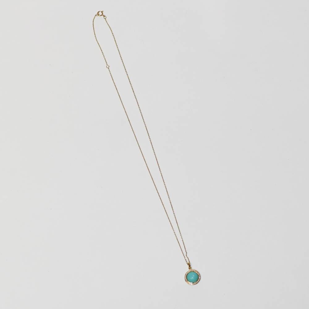 18K Yellow Gold Ippolita Necklace Turquoise Diamond Pendant, 15TDW, 2.7g 5
