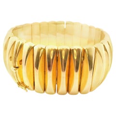 oro giallo 18k Bracciale d'oro geometrico italiano degli anni '50 - 82.9GRAM
