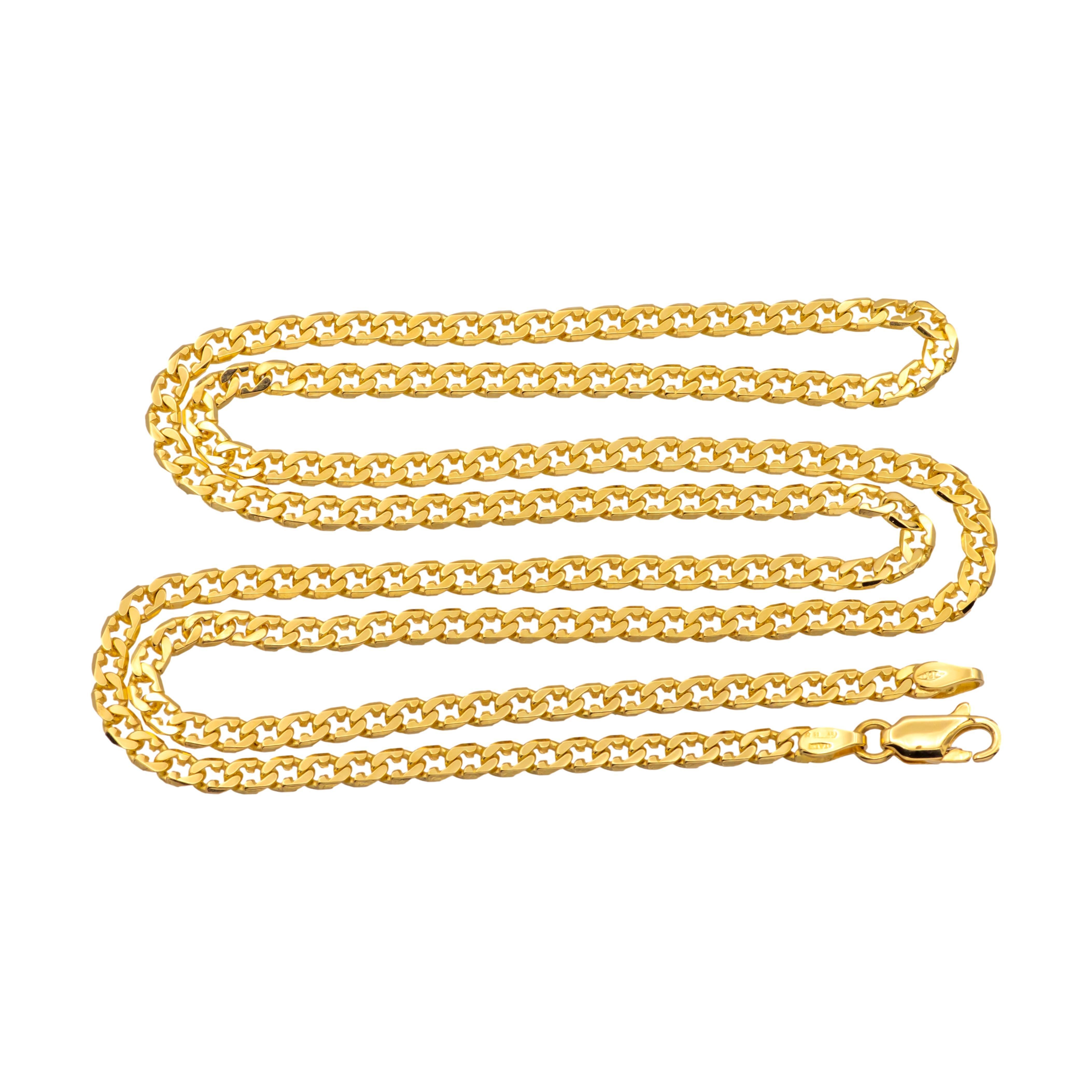 da uomo o donna Collana A Link in oro giallo 18K - 23,5 pollici - 3 mm in vendita