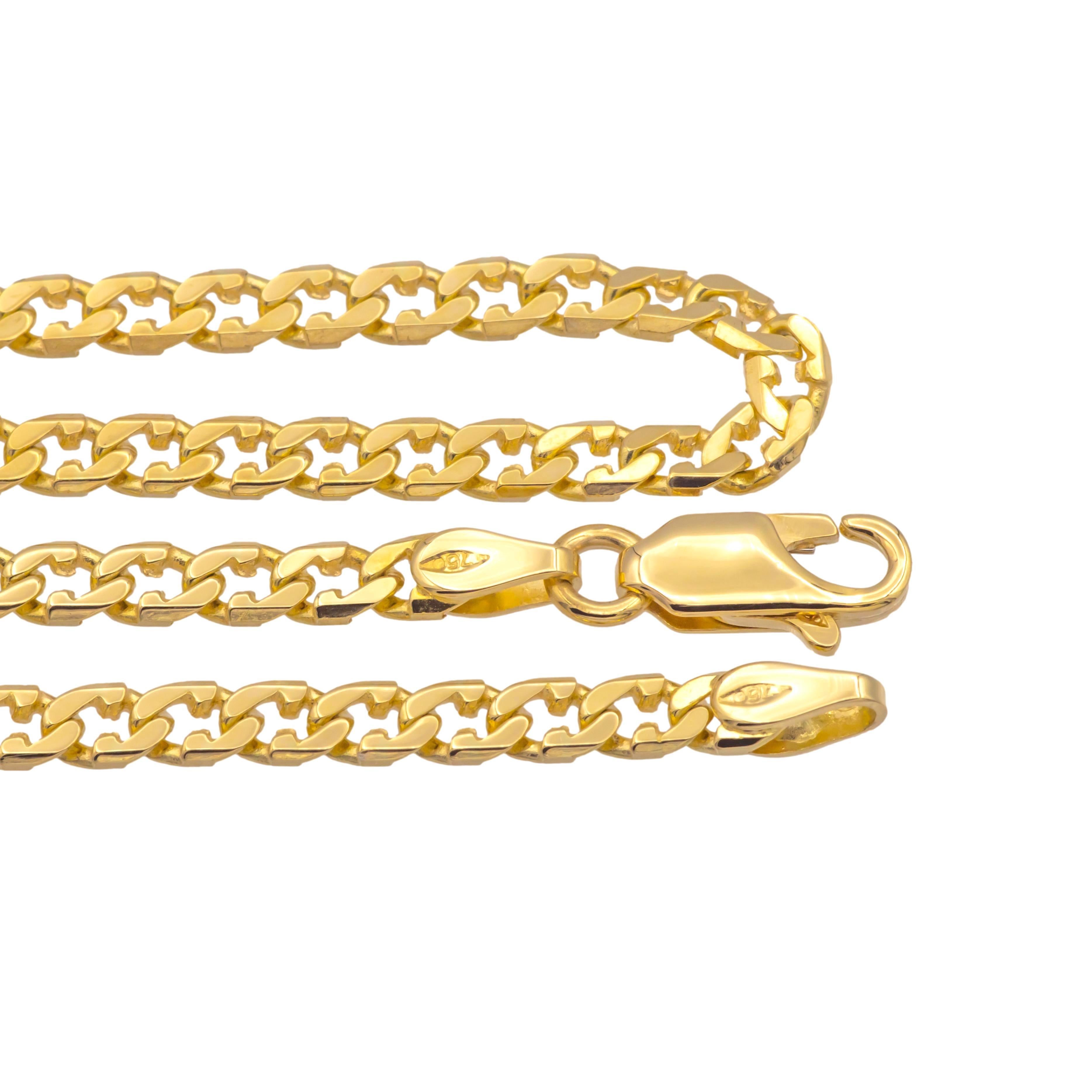 Collana A Link in oro giallo 18K - 23,5 pollici - 3 mm in vendita 4