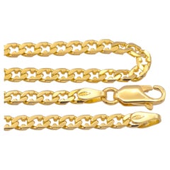 18K Yellow Gold Italian Curb Link Necklace – 23.5 Inches - 3mm