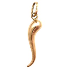 Colgante Encanto Cuerno Italiano Oro Amarillo 18K #19846