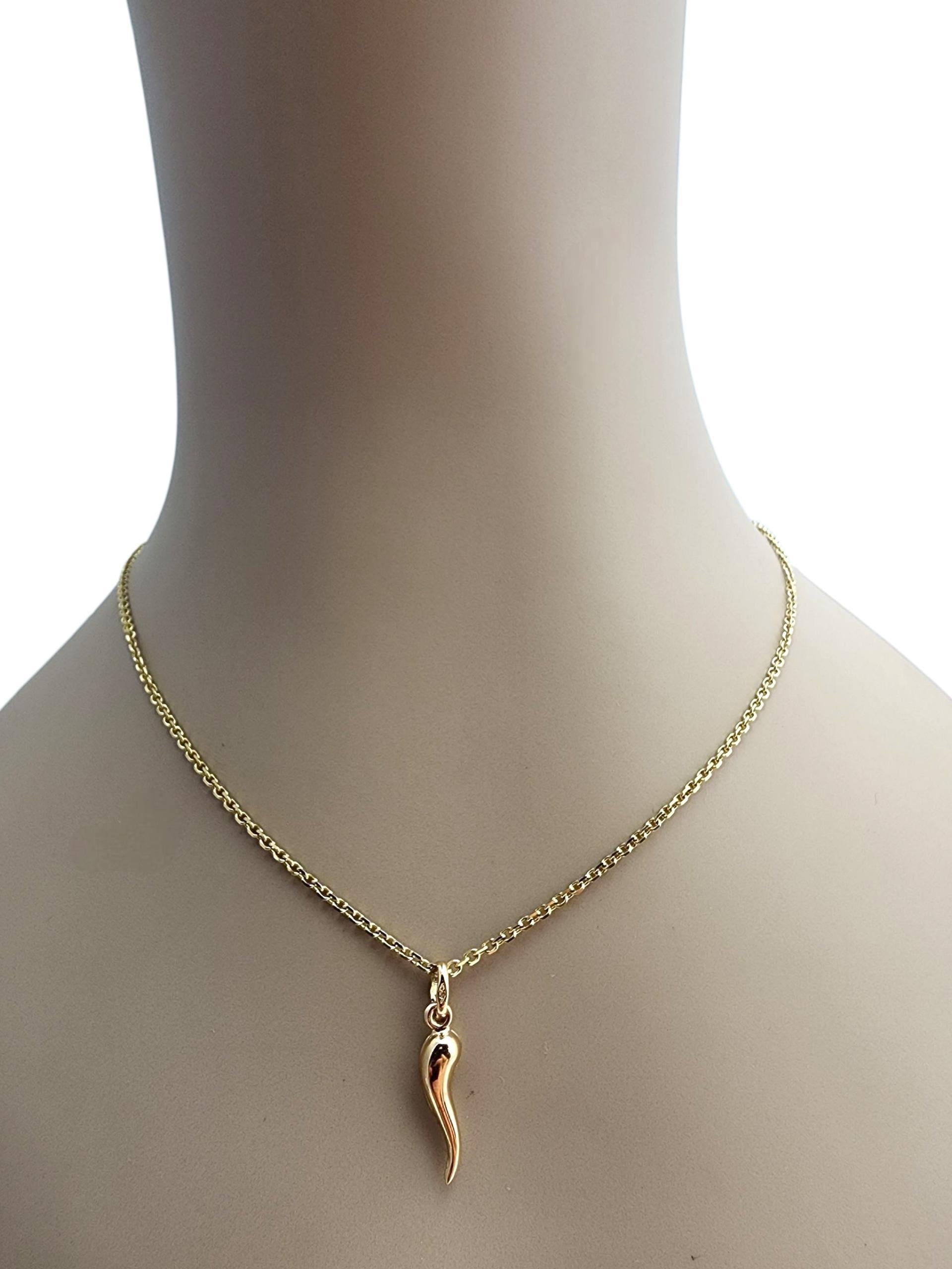 18K Yellow Gold Italian Horn Cornicello Charm #22858 For Sale 4