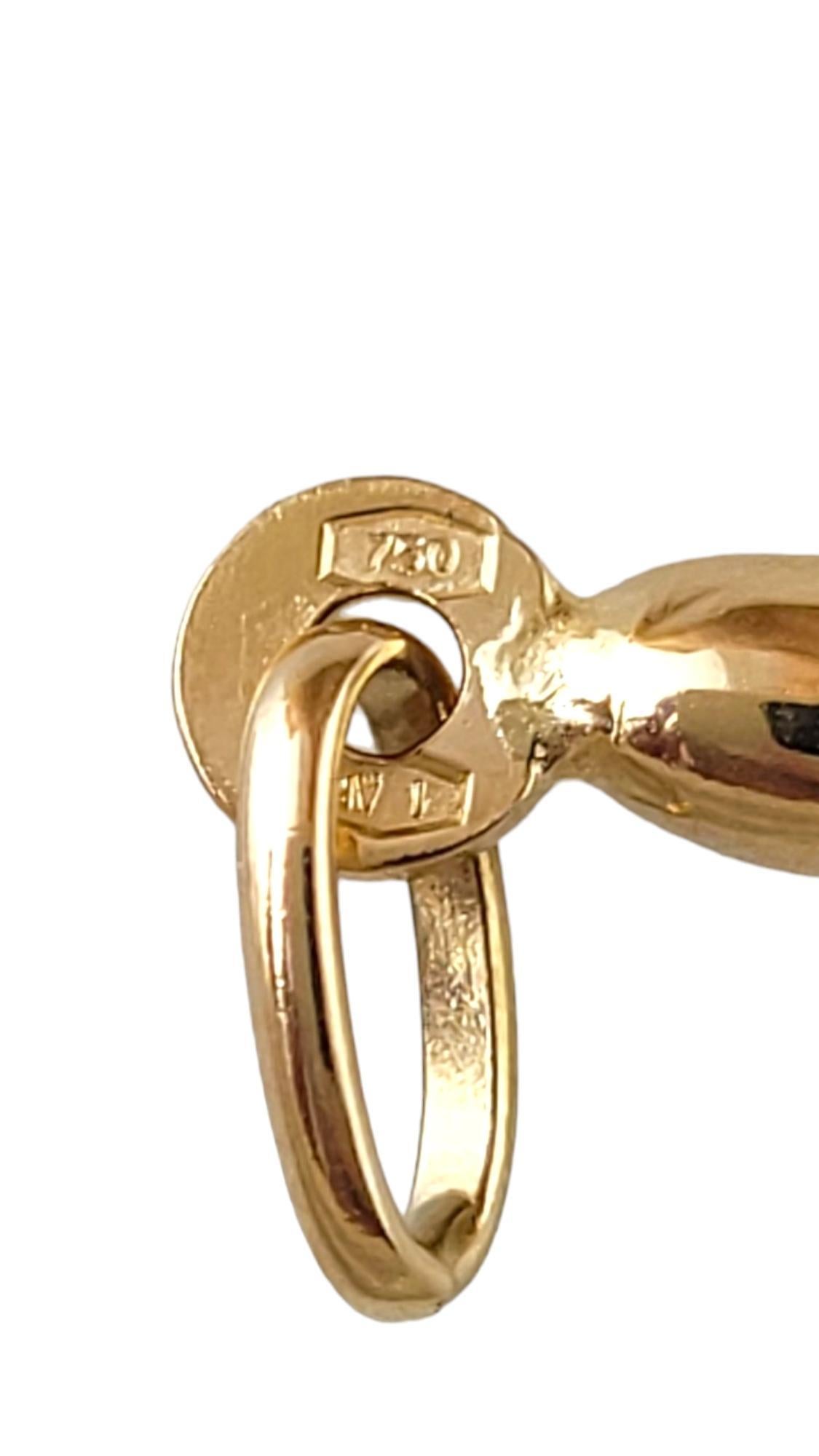 Women's 18K Yellow Gold Italian Horn Pendant #16900 For Sale