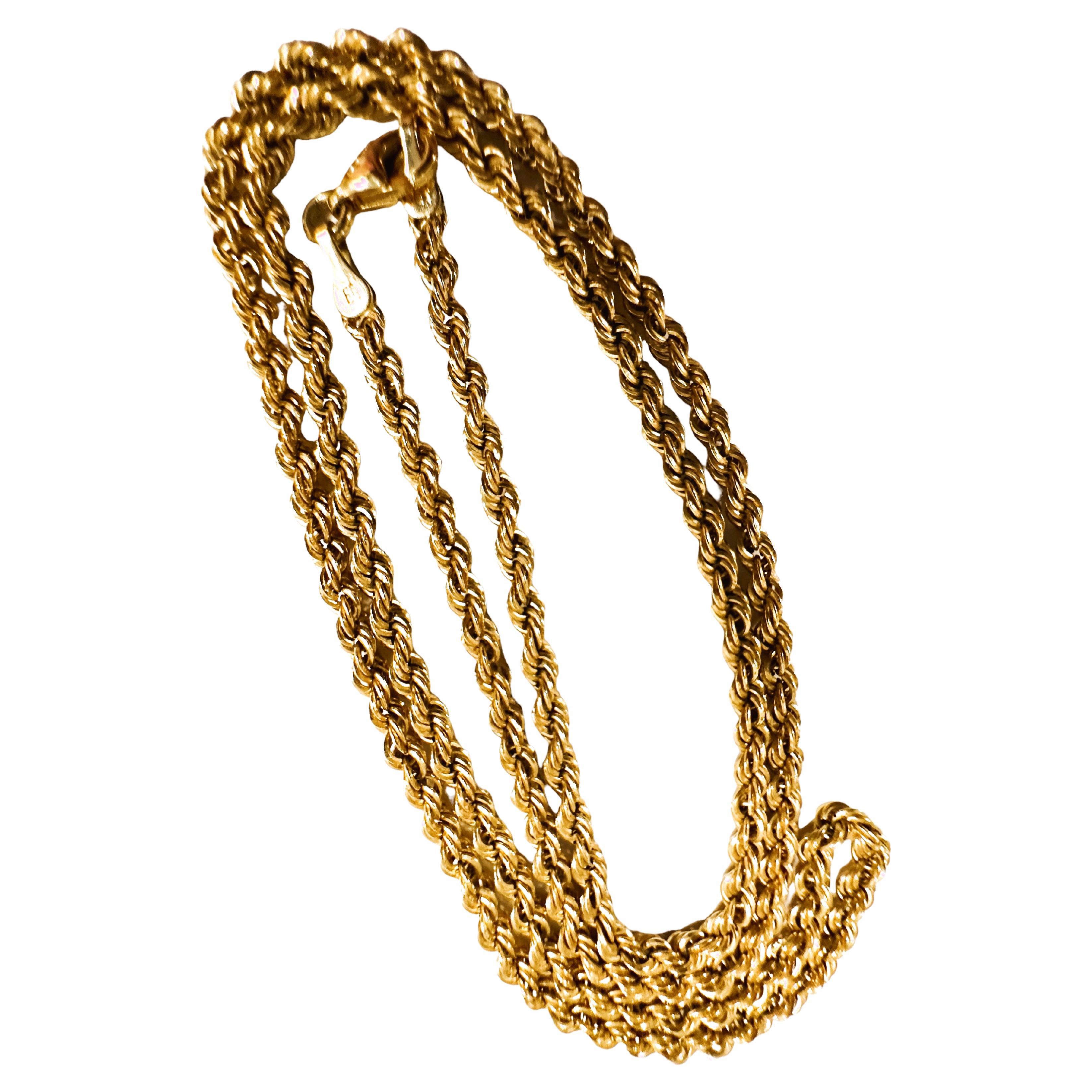 18K Yellow Gold Italian Milor Rope Chain 20 Inches 4.34 Grams