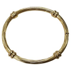 18k Yellow Gold "Italian" Twist Bangle Bracelet with Hidden Clasp