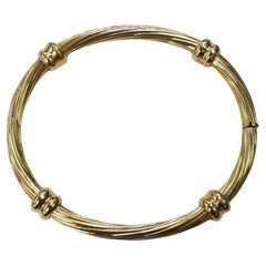 18k Yellow Gold "Italian" Twist Bangle Bracelet  with Hidden Clasp