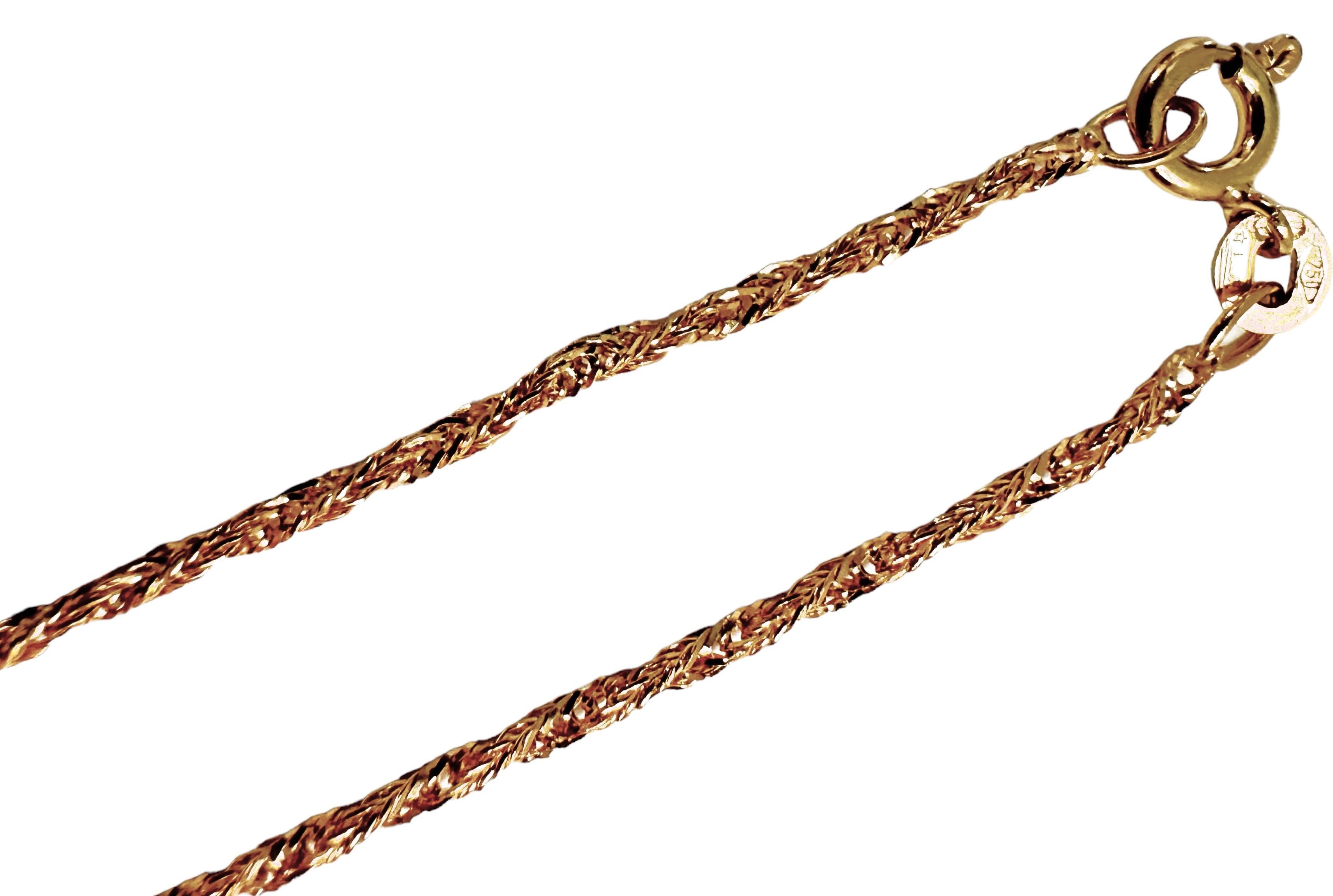 18 Karat Gelbgold Italienische Unoaerre Halskette Kette 15,5 Zoll 1