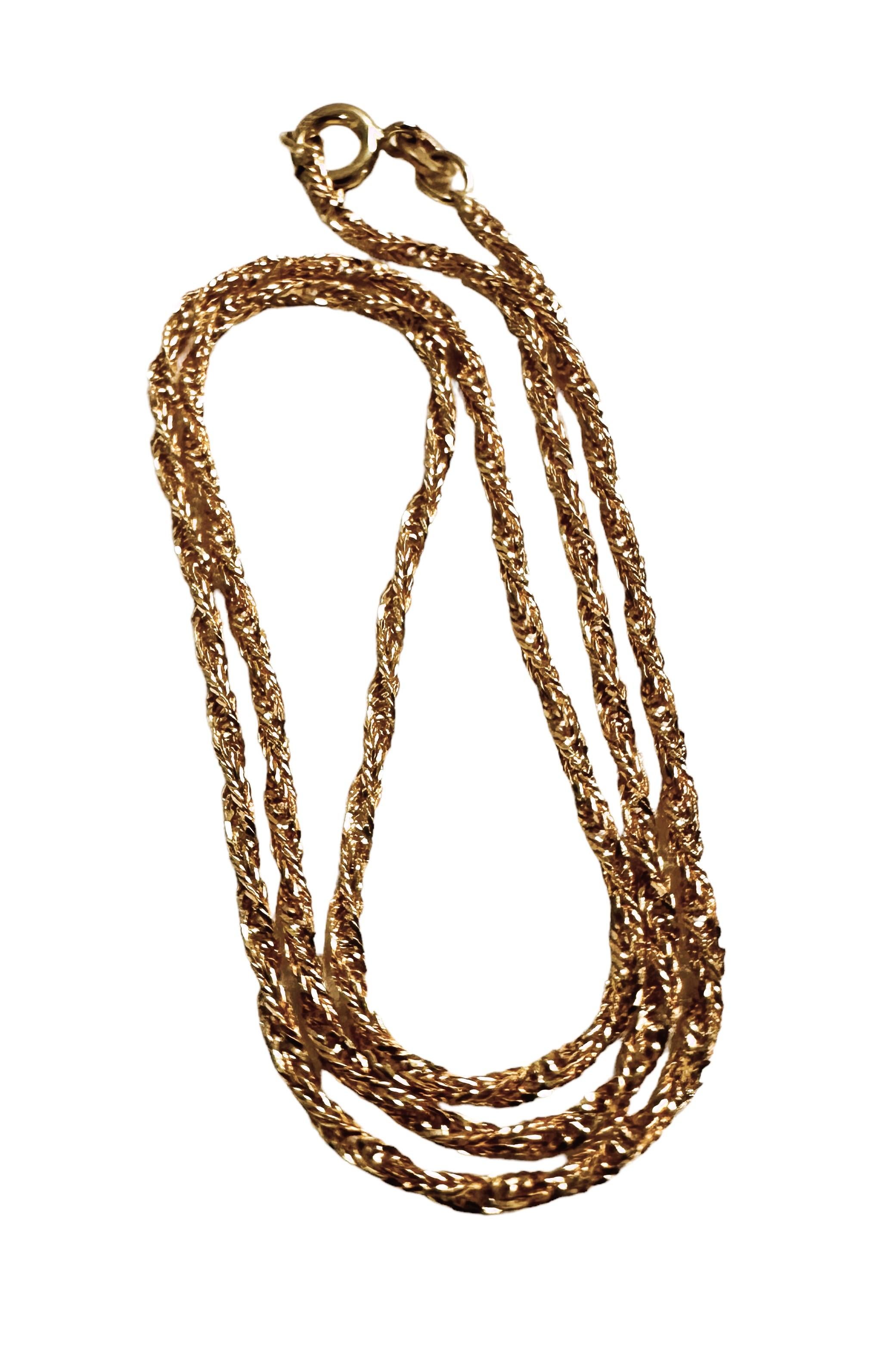 18k Yellow Gold Italian Unoaerre Necklace Chain 15.5 inches For Sale 3