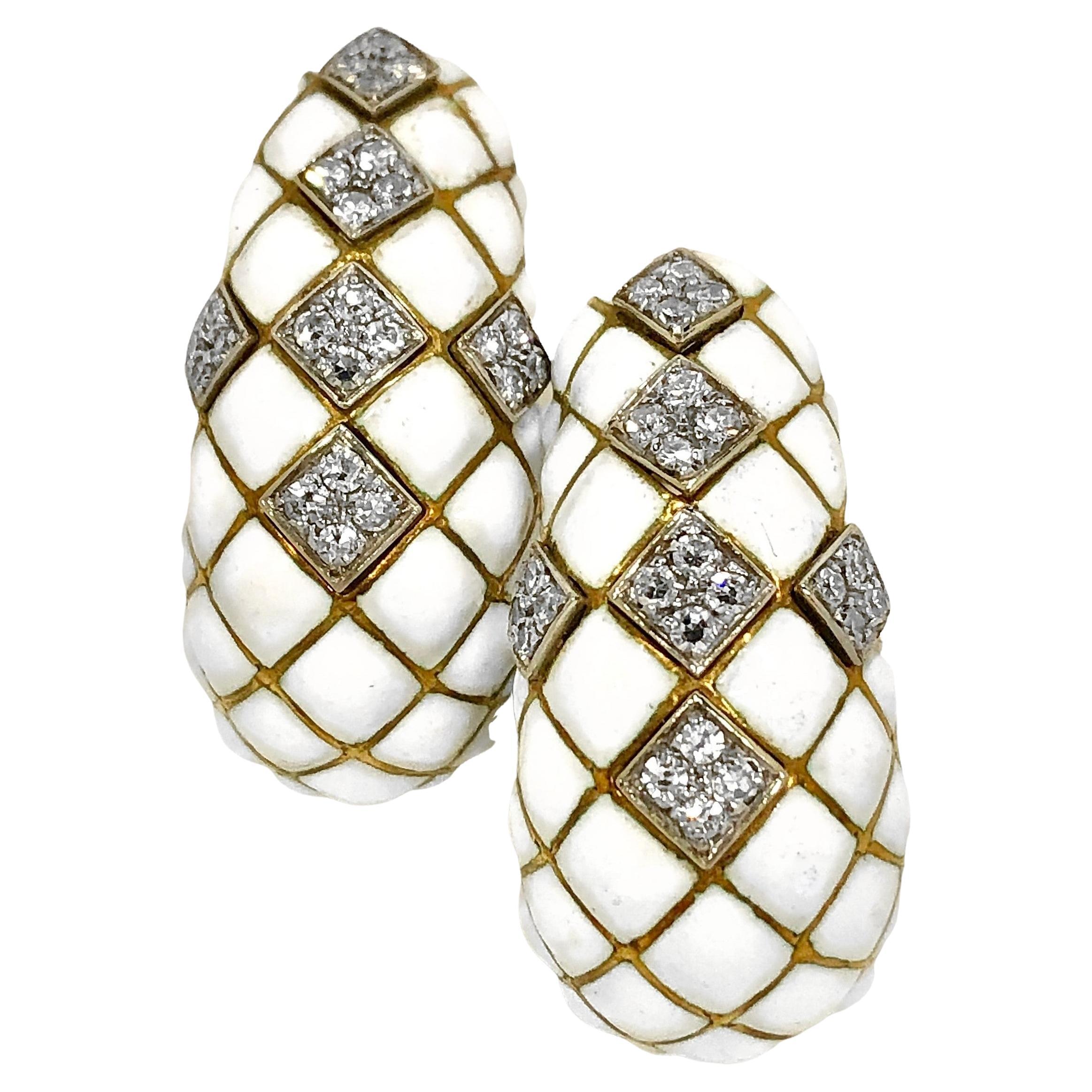 Yellow Diamonds White Diamonds Enamel 18 Karat White Gold High Jewelry ...