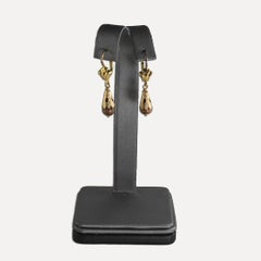 18K Yellow Gold Italy Gold Colored Stone Earrings 4.5g