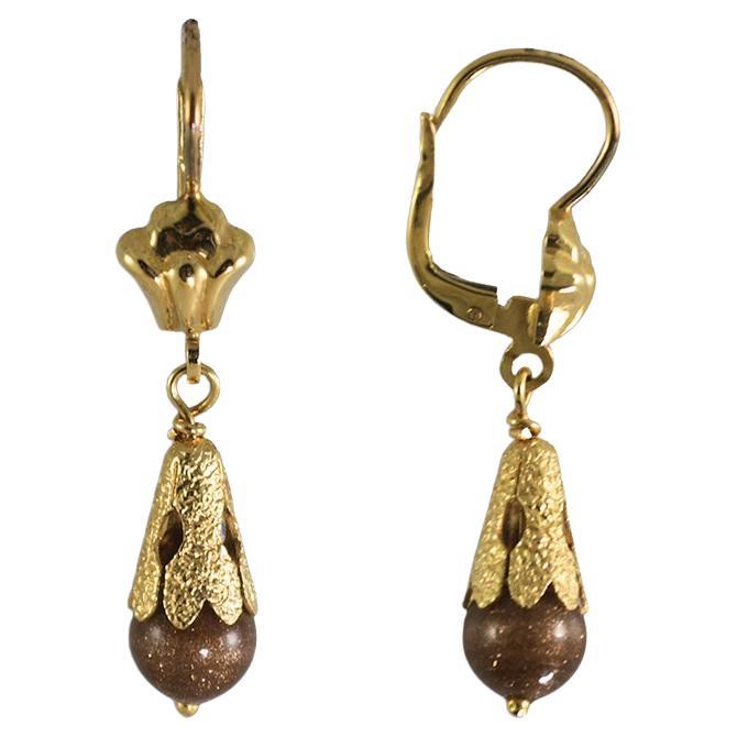 Orecchini con pietre colorate in oro giallo 18K Italia 4,5g