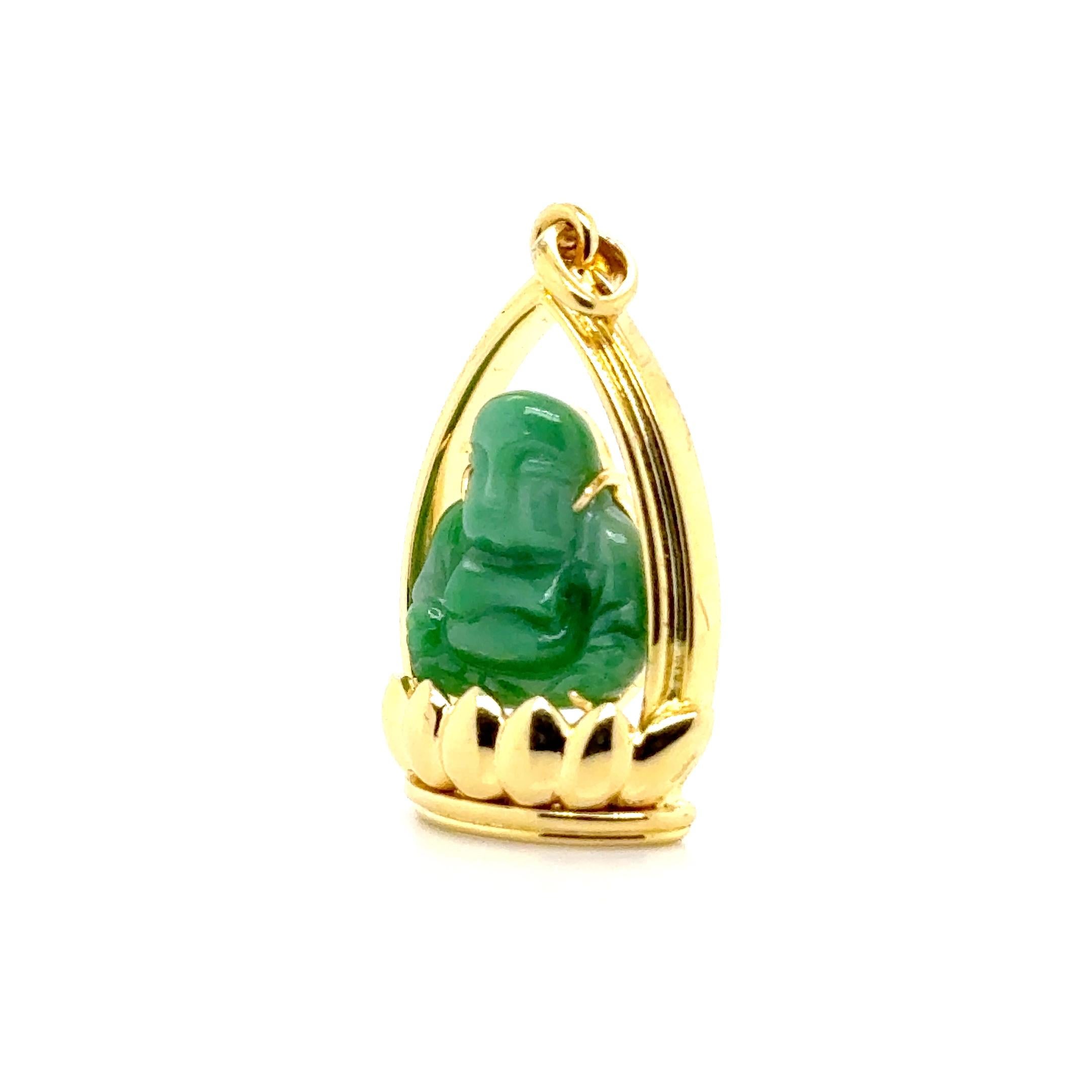 da uomo o donna Ciondolo di giada in oro giallo 18k in vendita