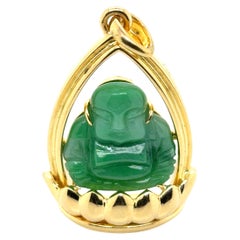 18k Yellow Gold Jade Pendant