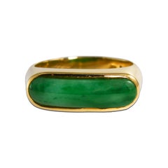 18 Karat Gelbgold Jade-Ring 7.6 g