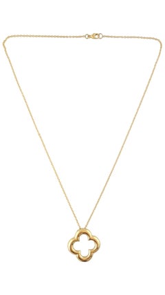 18K Yellow Gold Jean Vitale Clover Necklace #17399