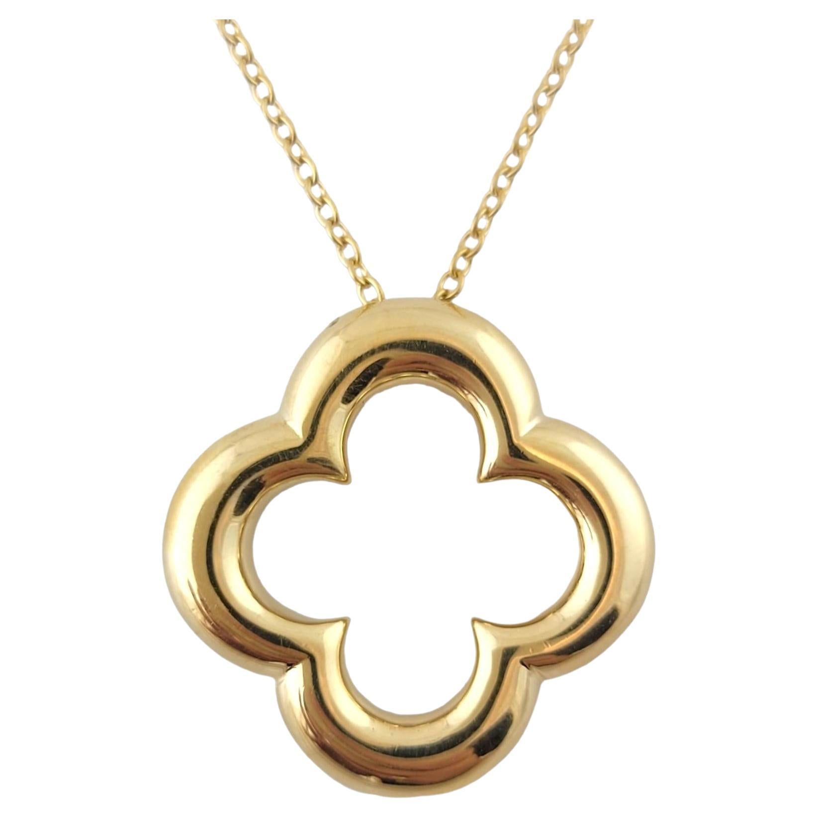 18K Yellow Gold Jean Vitale Clover Necklace #17399 For Sale