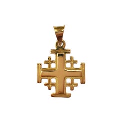 18K Yellow Gold Jerusalem Cross #16305