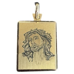 18K Yellow Gold Jesus Christ Pendant #25089