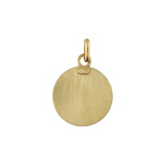 18K Yellow Gold Jesus Disc Pendant