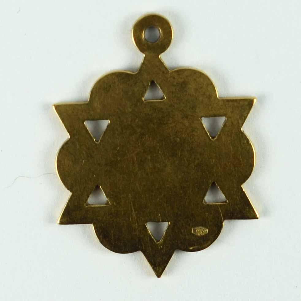 18 Karat Yellow Gold Jewish Star of David Charm Pendant 3