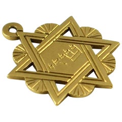 18 Karat Yellow Gold Jewish Star of David Charm Pendant