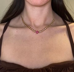 Collana di diamanti e rubini birmani in oro giallo 18k Jose Hess