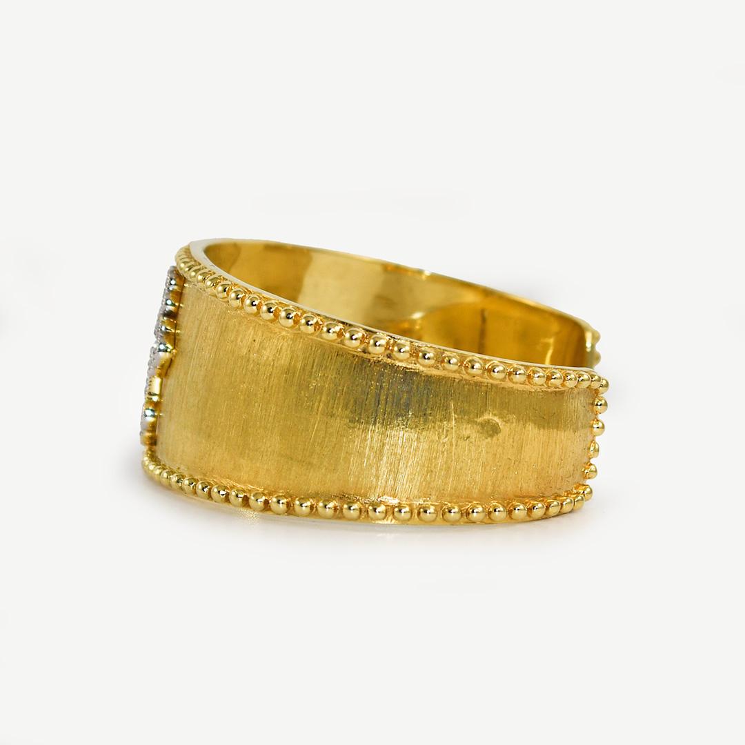 Women's or Men's 18K Yellow Gold Jude Frances Diamond Cuff Bracelet 0.28tdw For Sale