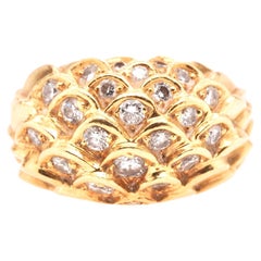 Vintage 18K Yellow Gold Judith Lieber Diamond Cocktail Ring